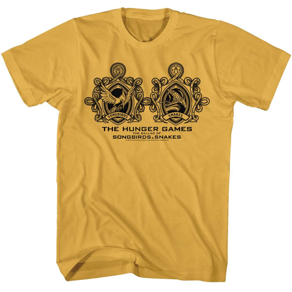 Unisex Adult T-shirt Rockinstone Hunger Games Movie Songbird Snake Mirror Solid Ginger Sizexl