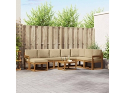 Vidaxl Conjunto De Sofás Para Exterior 9 Pcs Natural E Bege
