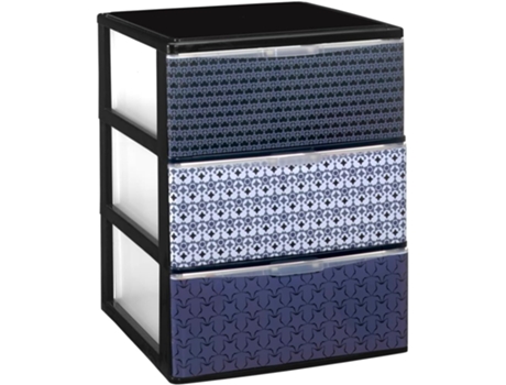 Cômoda Empilhável de Plástico Modelo Iris Design de Mosaico Gavetas de Armazenamento Modular COMFORT HOUSE