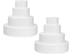 Conjunto de 8 moldes redondos de espuma para boliche de mentira.