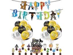 Decorações De Feliz Aniversário Para Festa Infantil, Conjunto De Balões De Látex Com Bandeiras Para Puxar