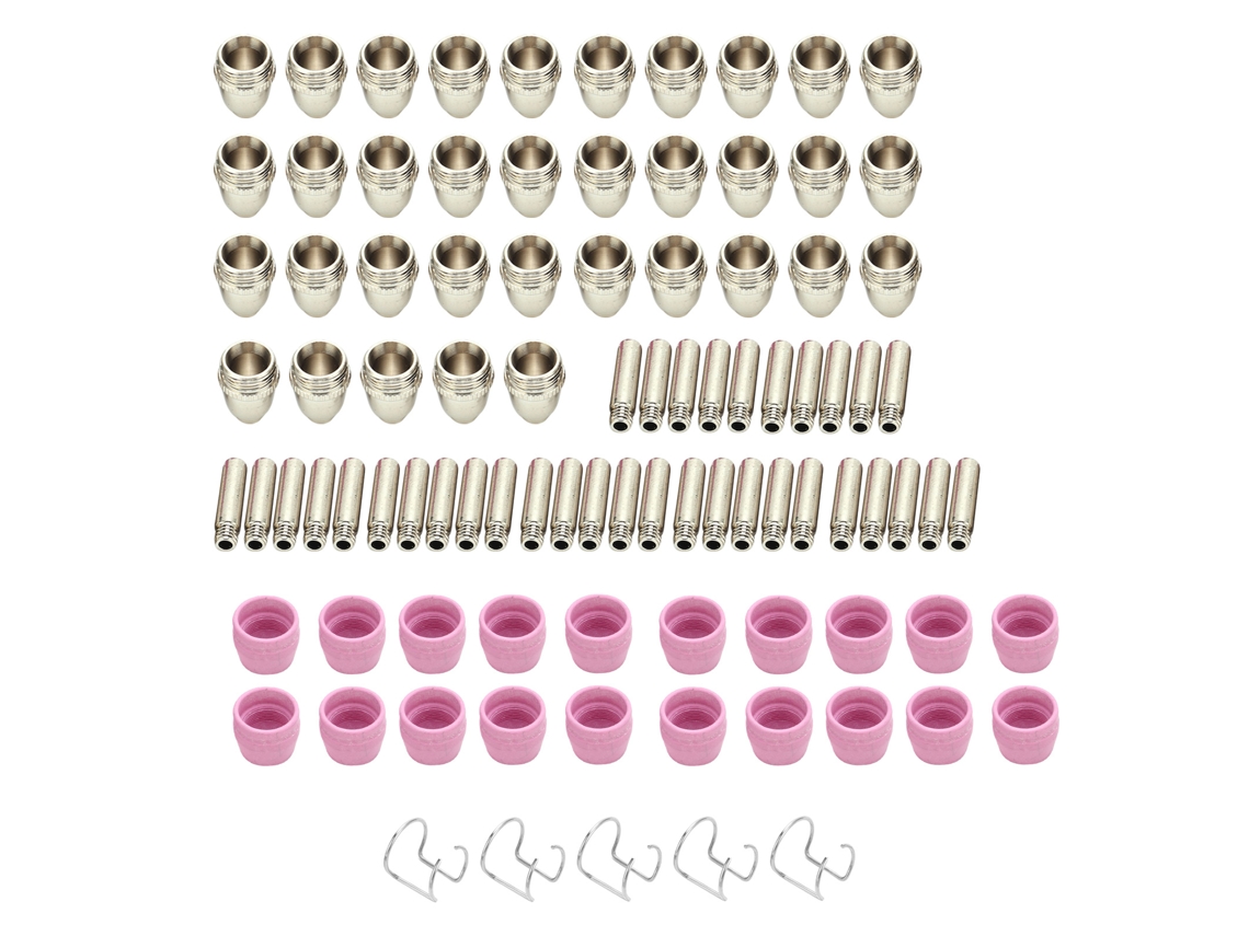 Kit De Consumíveis Para Tocha De Corte Plasma: Eletrodo, Ponta De Contato, Bocal Cerâmico Sg-55 Ag-60 Wsd-60p 95pcs