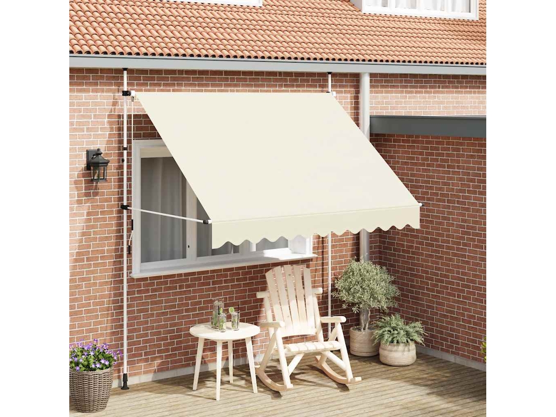 Vidaxl Toldo Retrátil Manual 250 Cm Creme