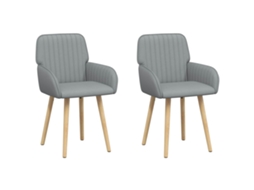 Conjunto 2 Cadeiras De Jantar Vidaxl Cinzento-claro Tecido (56,5 X 50 X 87,5 Cm)