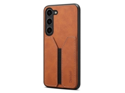 Capa Para Samsung Galaxy S25 Com Suporte Elástico Para Cartão, Feita Em Couro Putpupc, Preta