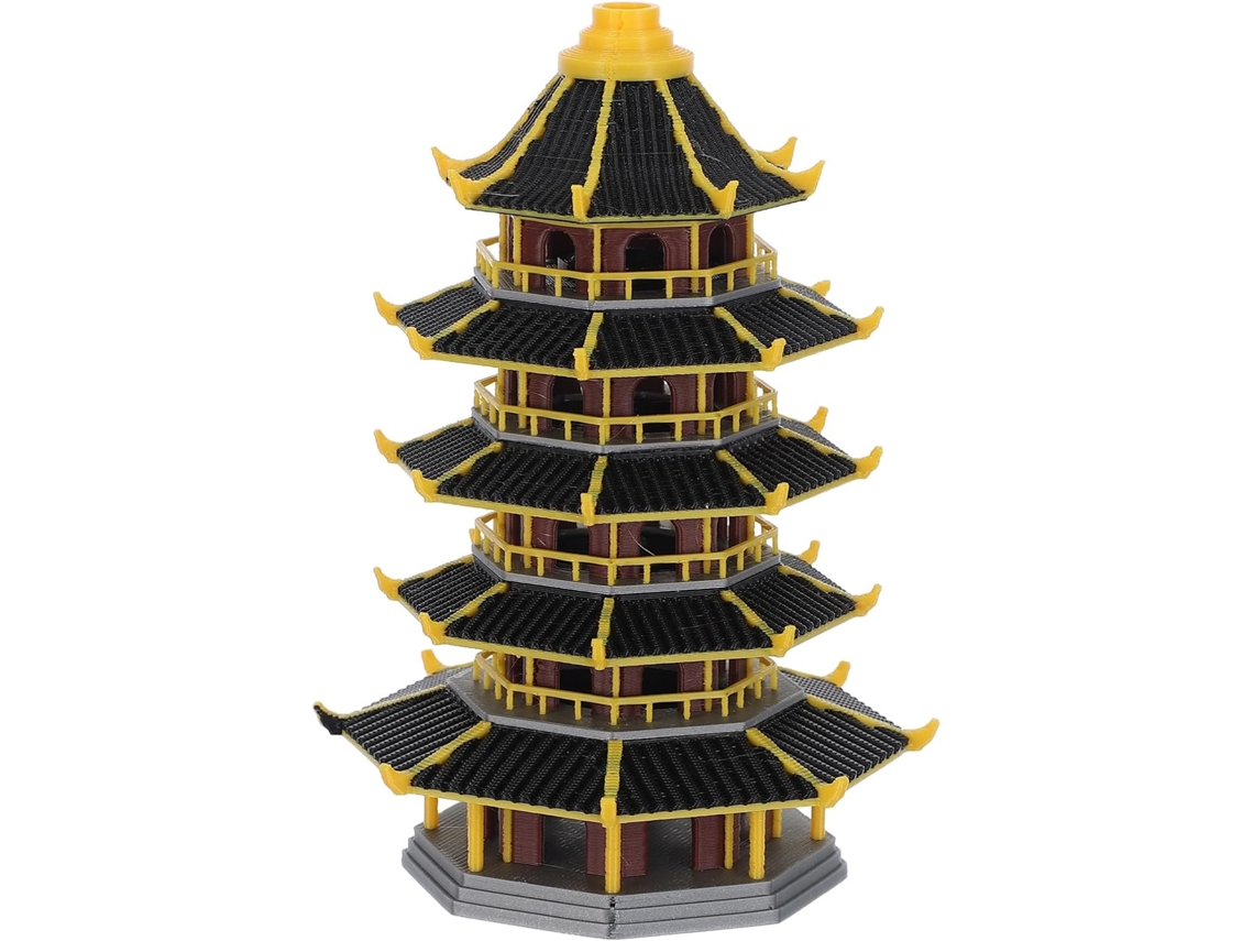 Escultura Mini Pagode Kichouse Pavilhão de Jardim Chinês em Plástico, Acessório em Miniatura para Aquários e Micro CHABERLU