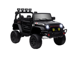 Carro Elétrico Infantil 12v Controlo Remoto Faróis Buzina Música Preto