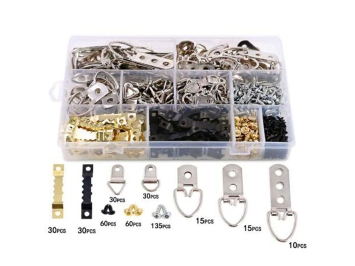 Conjunto de 415 Ganchos Parede em Metal, Suporta Quadros de Até 34 Kg, Fácil Instalação em Paredes de Cimento e Gesso BRILVIBERA