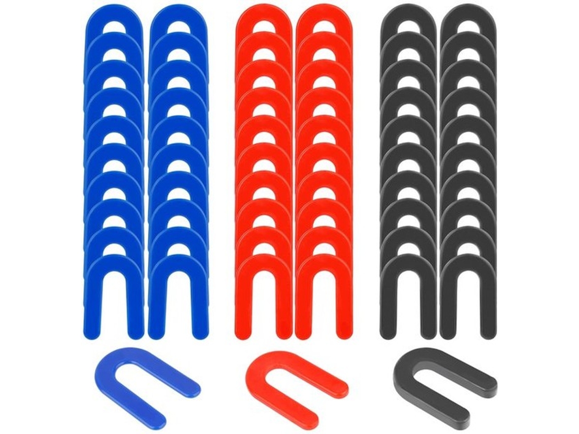 Stelringen 60 Stuks - U-vormige Afstandhouders - Auto Lift Shim - Kunststof - Nivelleringsshims - 4,9 X 3,3 Cm - Zwart/rood/blauw