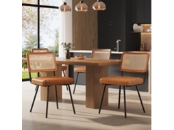 Conjunto De 4 Cadeiras De Jantar - Cadeira Ergonómica De Luxo - Estilo Retro - Castanho