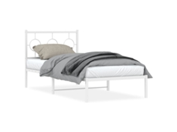 Bed Frame, Bed Frames Vidaxl Branco Aço (90 X 190 Cm)