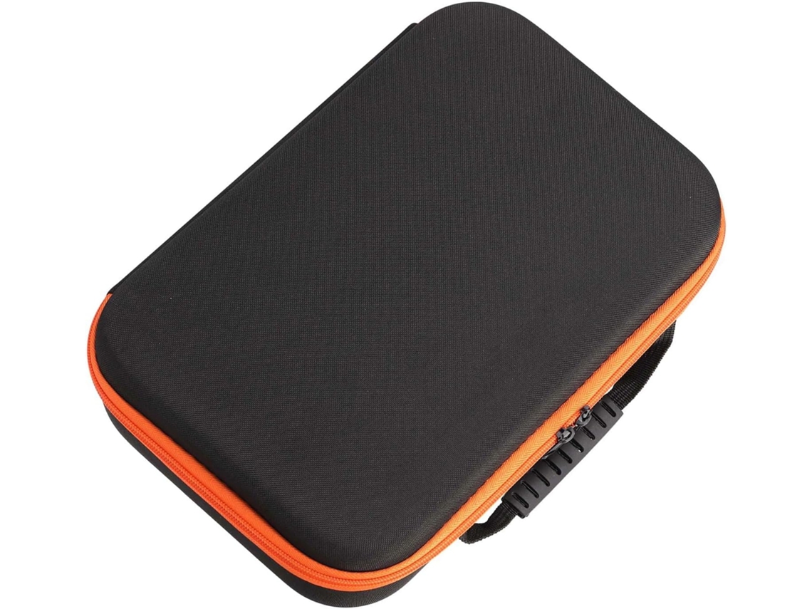 Bolsa de armazenamento compacta para furadeira elétrica com divisórias ajustáveis, fabricada em material compostável.
