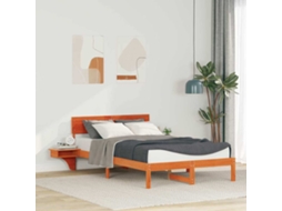 Vidaxl Estrutura da Cama com Cabeceira Marrom Cera 120 X 190 Cm