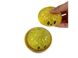 Brinquedo Squishy Coifa Com Lantejoulas Amarelas