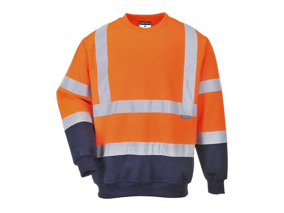 Moletom De Segurança Bicolor De Alta Visibilidade Azul Marinho E Laranja / 4xl