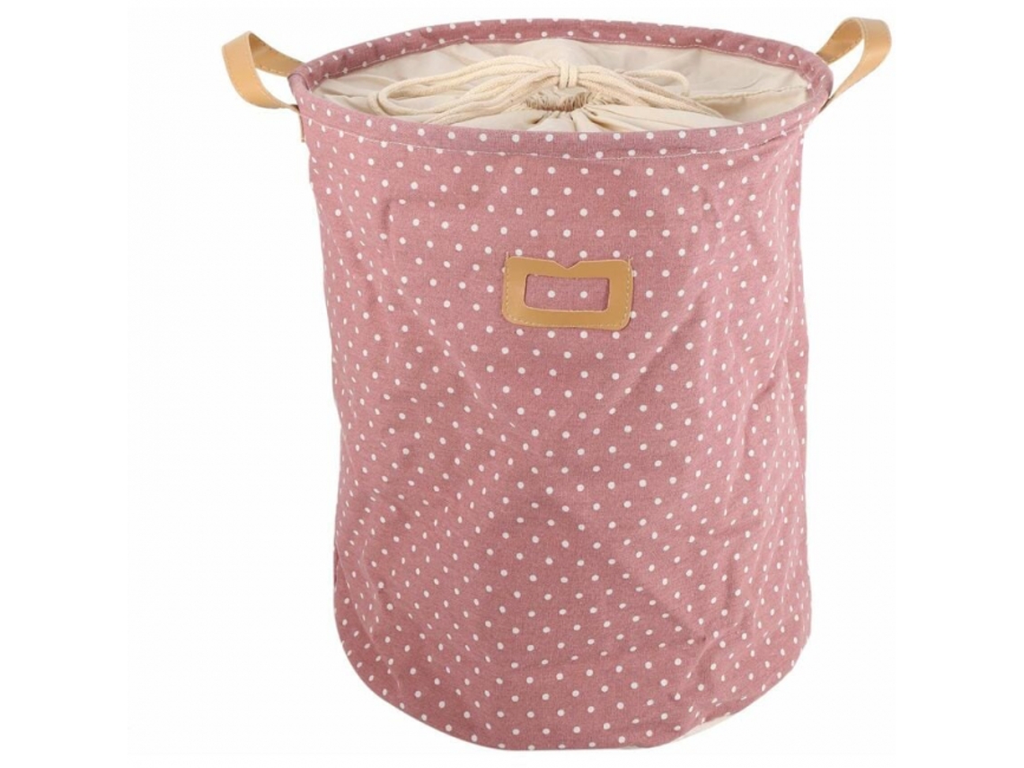 Cesto de Roupa Suja Rosa Impermeável de 35x45cm com Alça BRILVIBERA