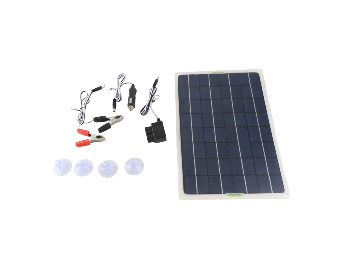 Laxiscreed Painel Solar De 20w Monocristalino, Conector Obd E Splint De Correia Para Carregamento Eficiente