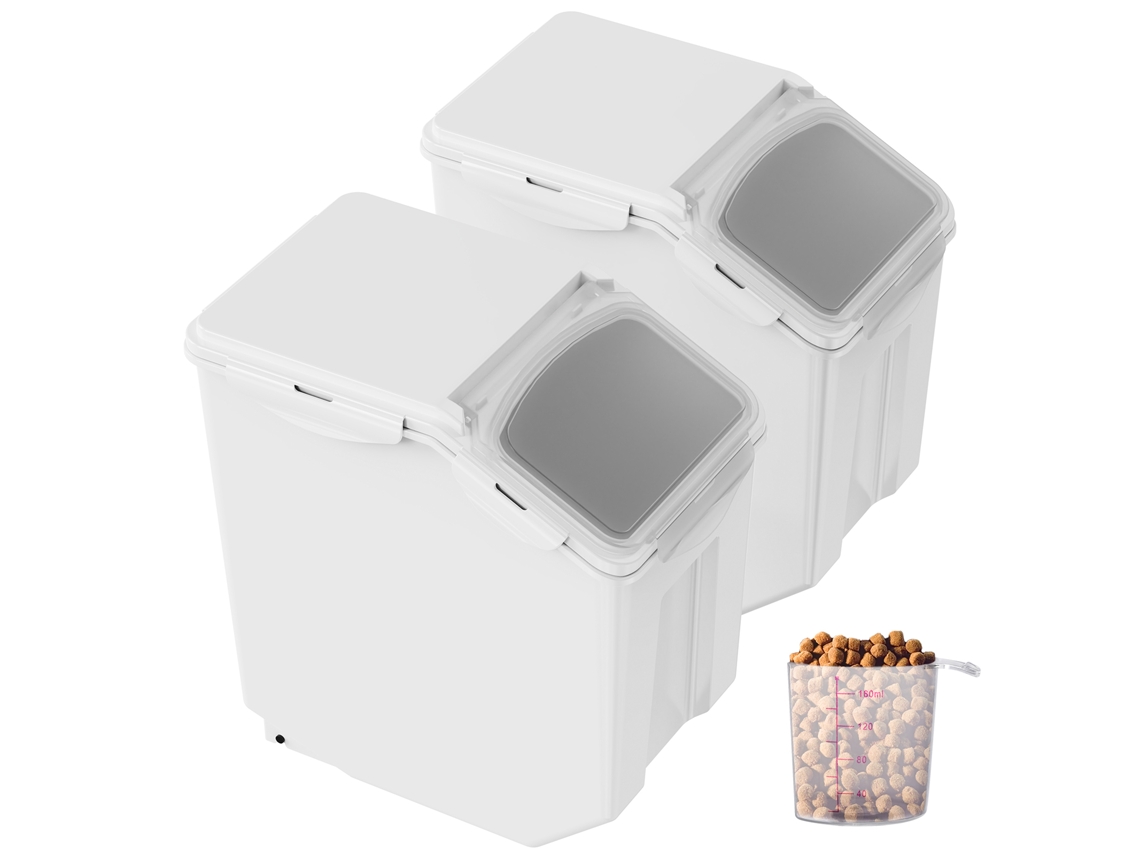 Carrinho De Ingredientes Succebuy 2x15l Recipiente De Armazenamento Com Tampa Inclinada, Branco