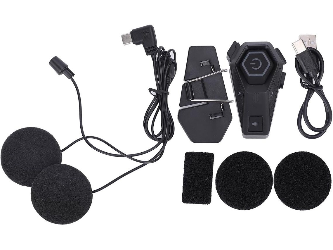 Casque De Moto Bluetooth 5.3 Interphone Suppression Du Bruit Ipx6 Étanche À Água Para Integral Abs Silicone