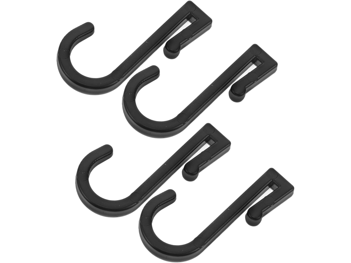 Conjunto De 4 Ganchos Em J Plástico Preto 2 Mm Da Eringogo Para Pendur