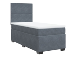 Box Spring Bed, Box Spring Beds Vidaxl Cinzeto Veludo (90 X 200 Cm)