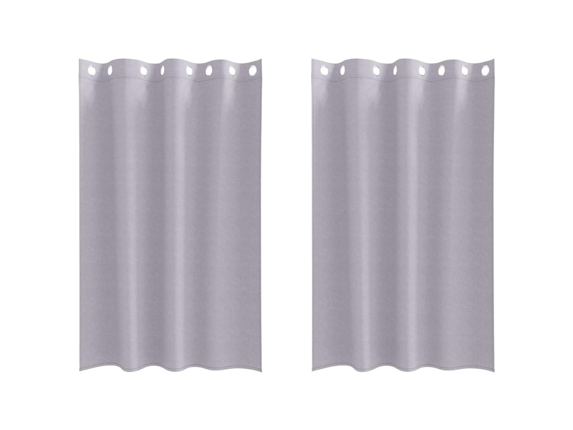 Conjunto 2 Cortinas Opacas Vidaxl Cinzento Poliéster (175 X 140 Cm)