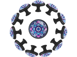 Puxadores Redondos Para Armários De Cozinha, Puxadores Para Armários E Gavetas, 12 Peças, Estampa De Mandala Paisley Com