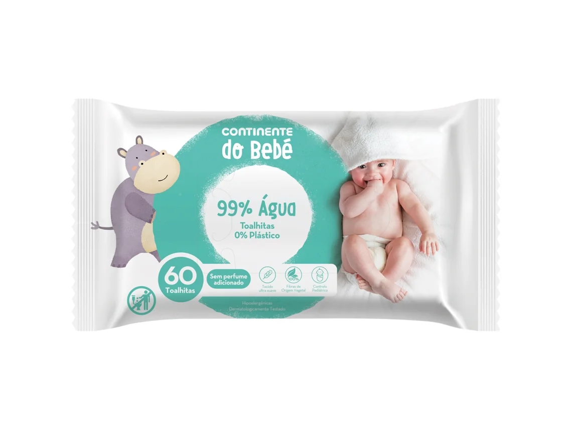Toalhitas Bebé 99% Água CONTINENTE DO BEBÉ emb. 60 un
