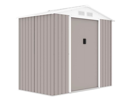 Abrigo De Jardim Em Metal 2,71 M² 213 X 127 X 195 Cm Pluton Kit De Ancoragem Incluído, 2 Portas Deslizantes Taupe Archer