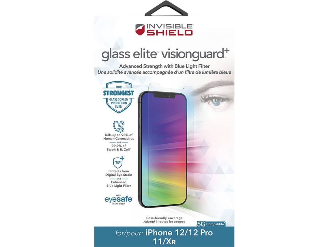 Película de Vidro iPhone 12«12 Pro«11«XR INVISIBLE SHIELD Vidro Elite Visionguard+