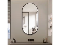 Mesa Organizadora Multifuncional: Estrutura Preta de Metal e Tampo Madeira, 120x40x85,5cm SUNJOY