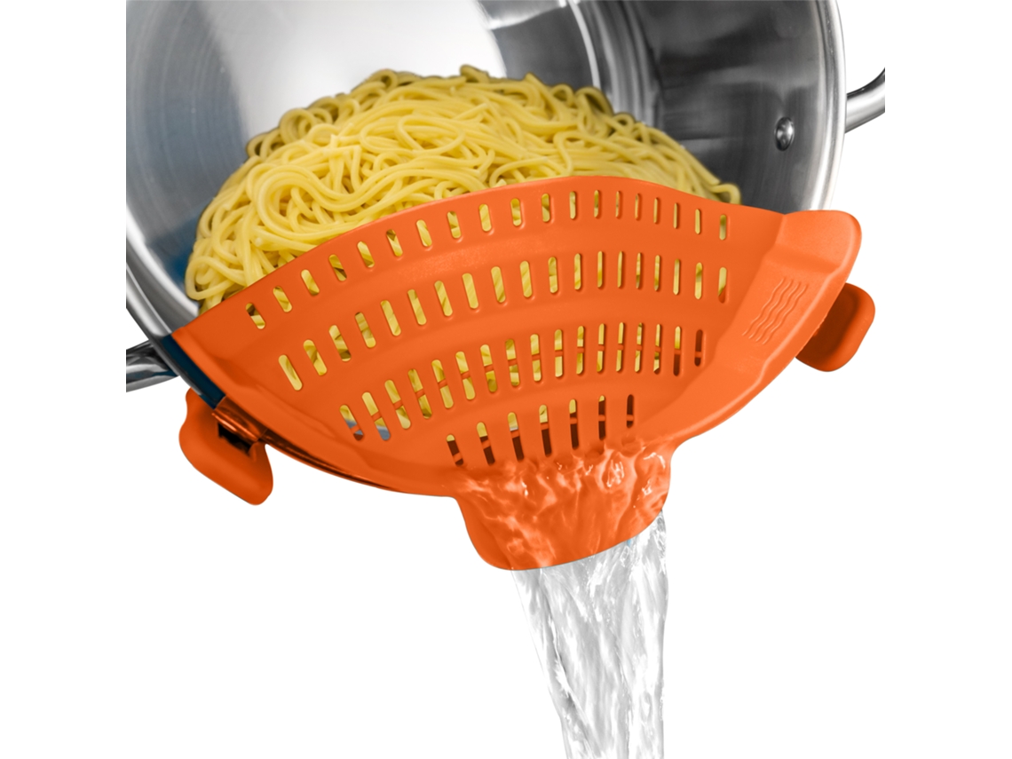 1 Clipe de Silicone Ajustável, Ecológico e Durável, Escorredor de Cozinha MDUG (laranja)