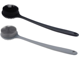 Lurelia Pack De 2 Escovas De Silicone Para Costas E Corpo, Silicone Macio, Cabo Longo E Com Argola, Uso Diário Suave