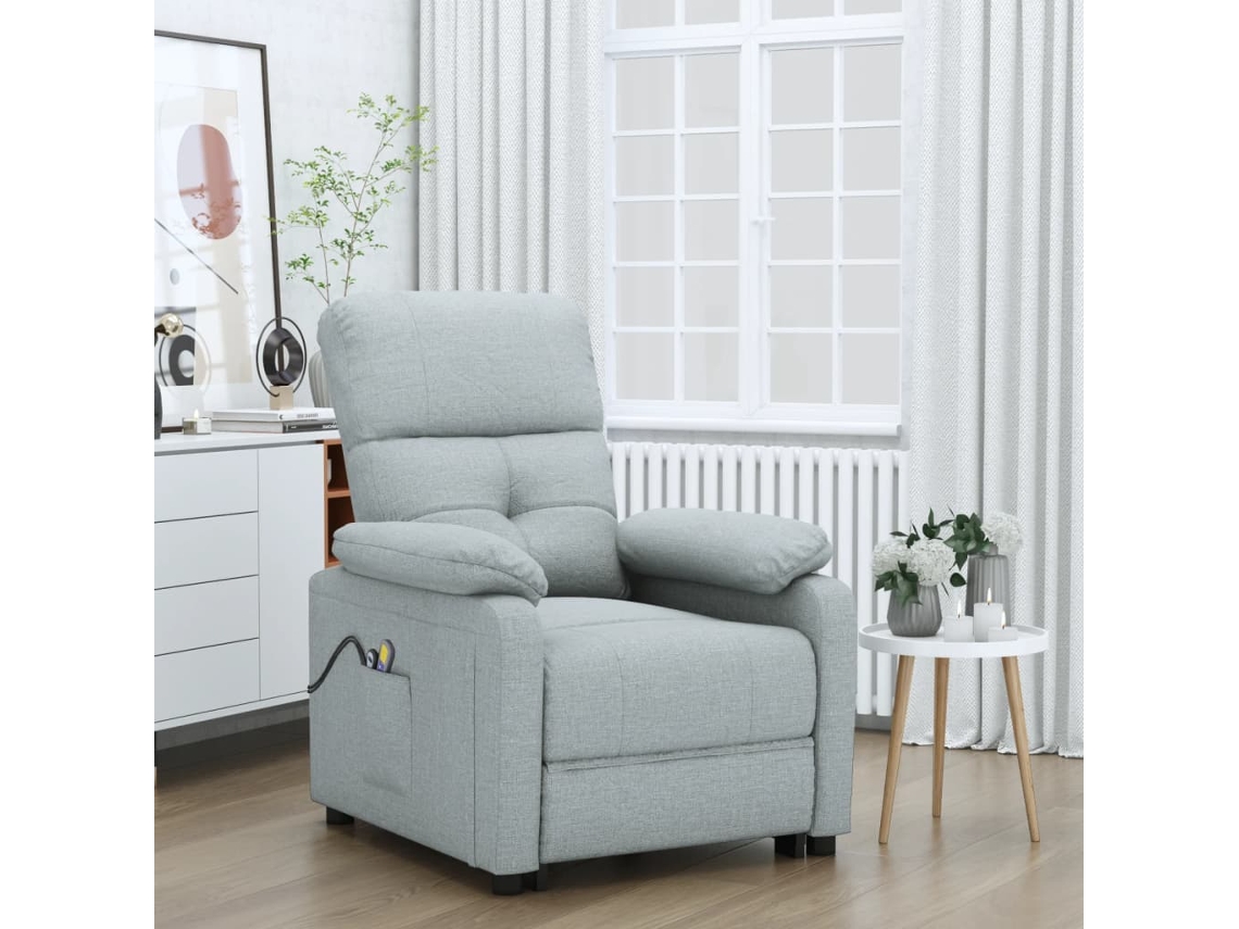 Poltrona de Massagens Elétrica Tecido Cinzento claro HARLANV1