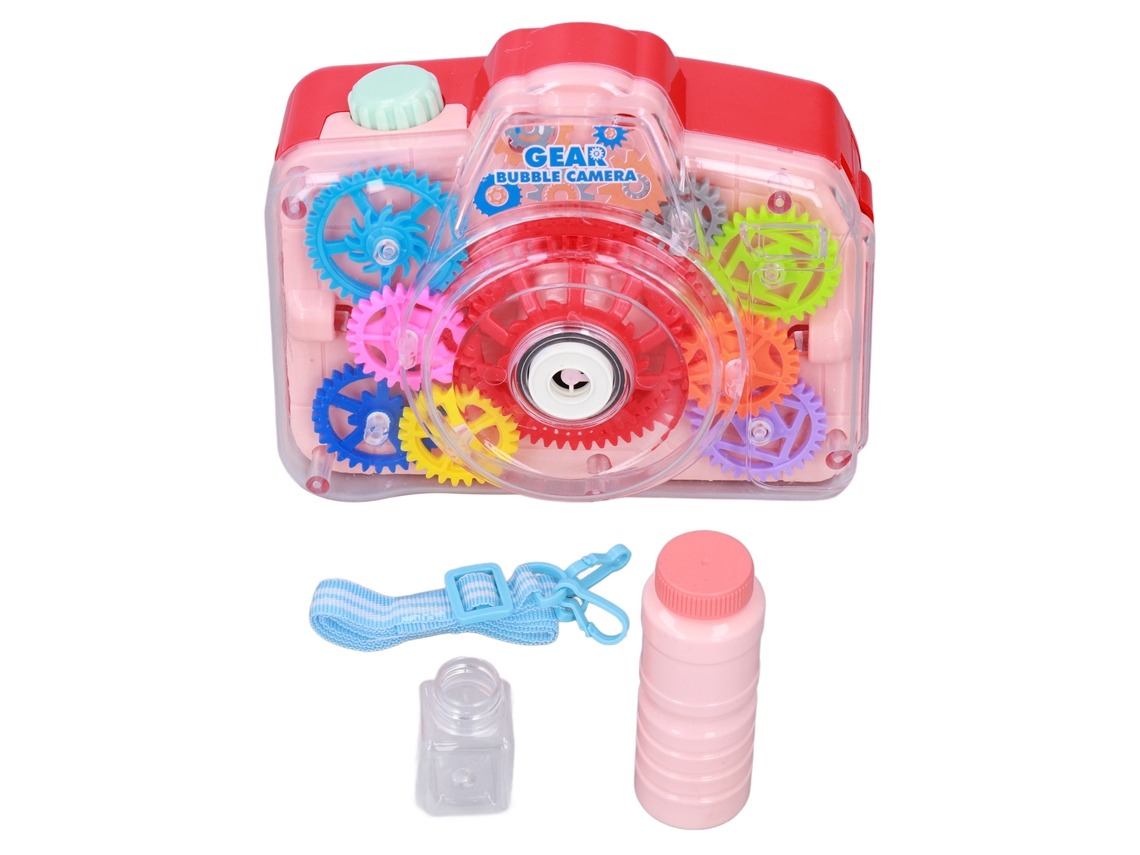 Mali máquina de Bolhas Elétrica Infantil Forma Câmera Luz Engrenagens Brinquedo Outdoor 3+