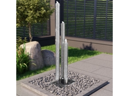 Vidaxl Fonte De Jardim 48x34x153 Cm Aço Inoxidável Prateado