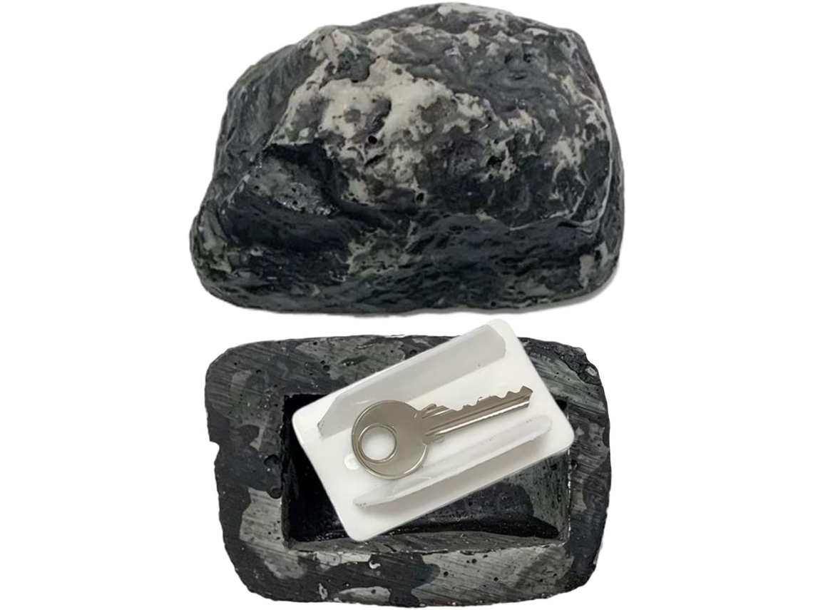 Caixa De Armazenamento À Prova D'água Decorativa Com Imitação De Pedra Para Chaves.