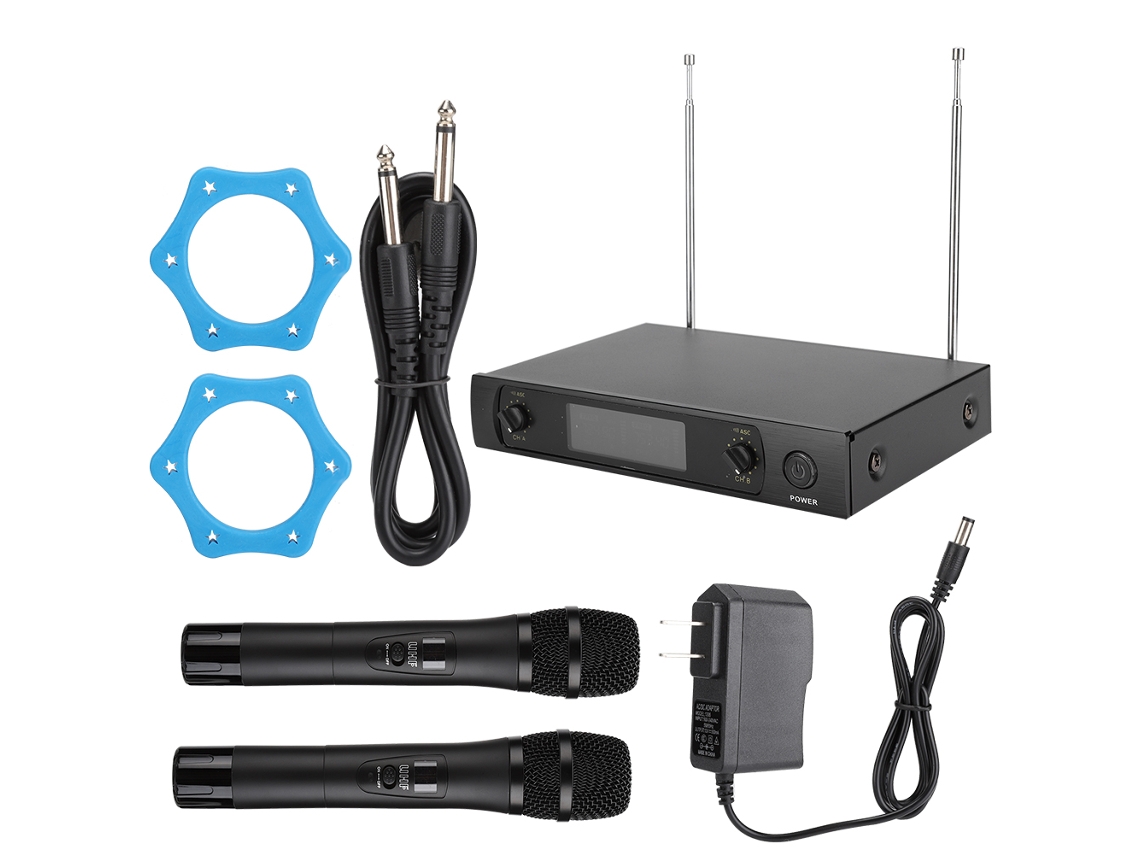 Microfone Sem Fio de Mão Dual UHF para Karaoke Casamentos | S/MARCA