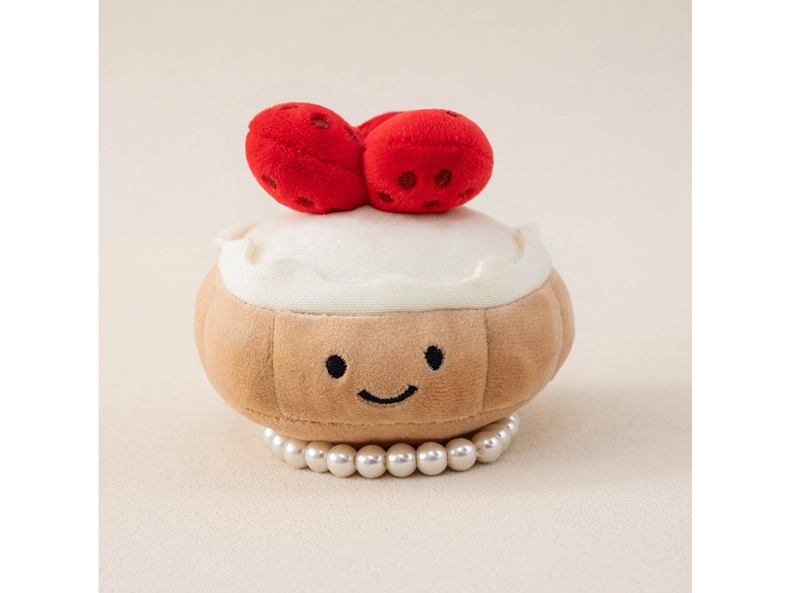Bolo Torta de Morango Pelúcia Pingente Boneco Presente Decoração Rosa CHABERLU