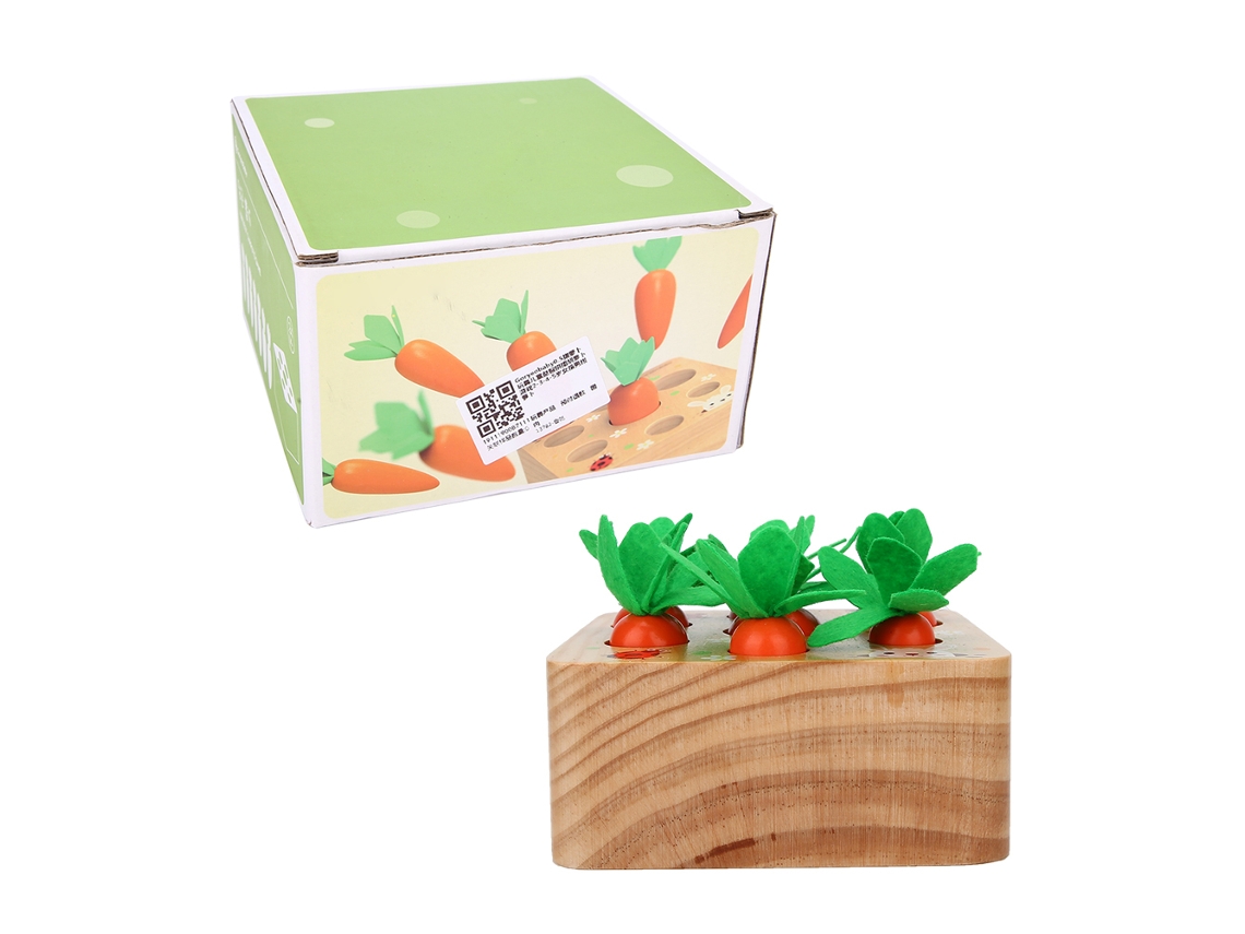 Walshlxq brinquedo de Arrancar Rabanos de Madeira Jogo de Cenouras Inseridas Brinquedo Educativo para Crianças Bebês