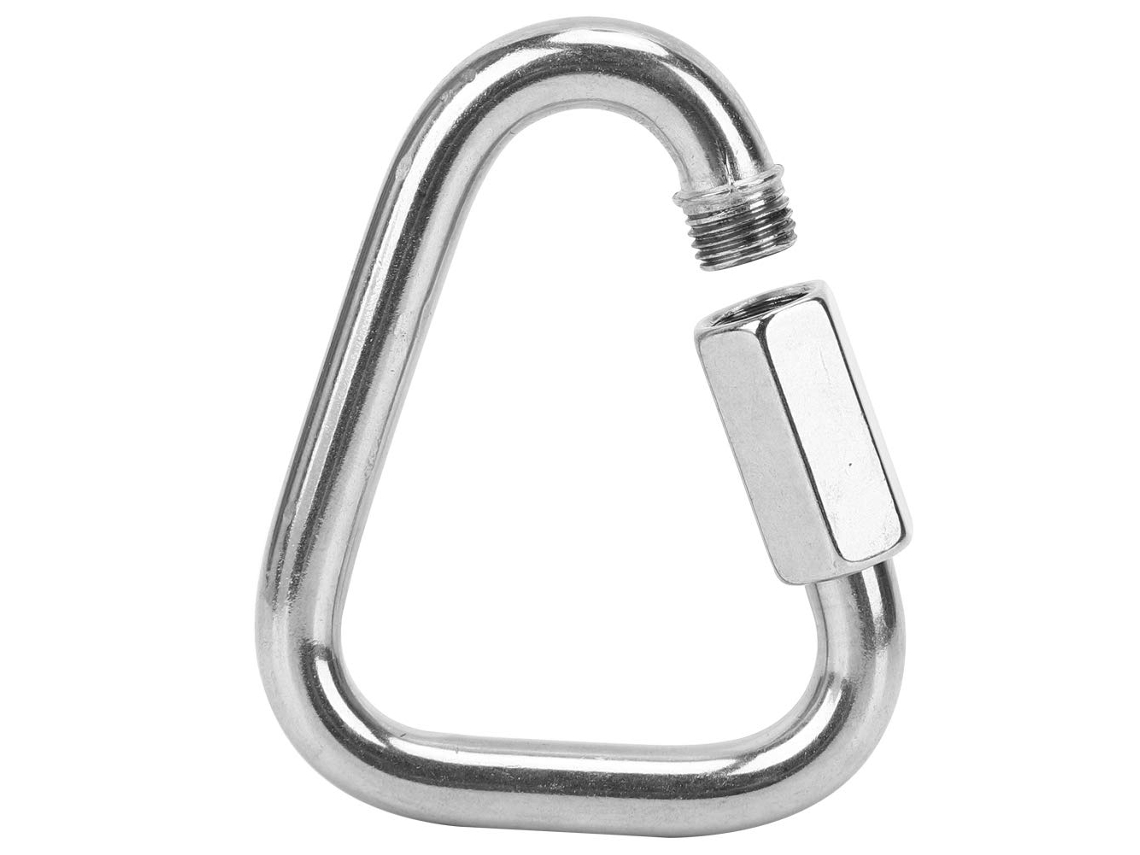 Mosquetão triangular reforçado em aço inoxidável 8,5 x 7 cm E 60 kN
