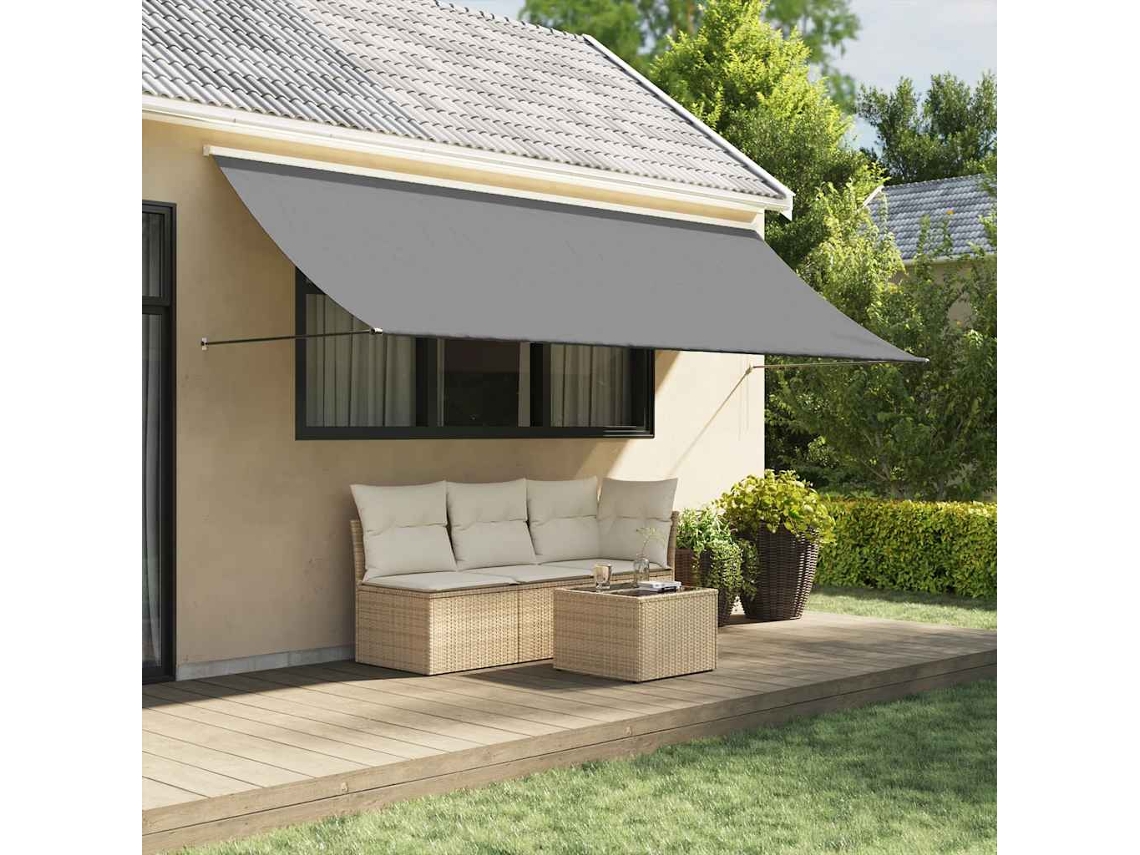 Vidaxl Toldo Retrátil 400x150 Cm Tecido E Aço Antracite