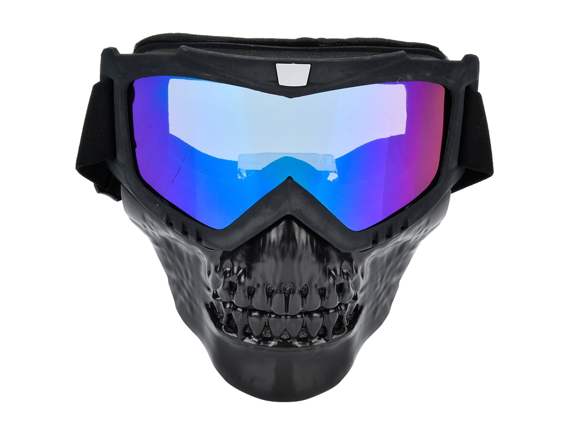 Óculos de Proteção para Capacete de Motociclismo Skull com Máscara Facial Colorida