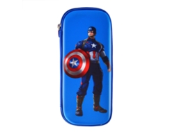 Estuche De Lápices Capitán América Azul Estilo Cartoon Resistente Ligero Grande Capacidad