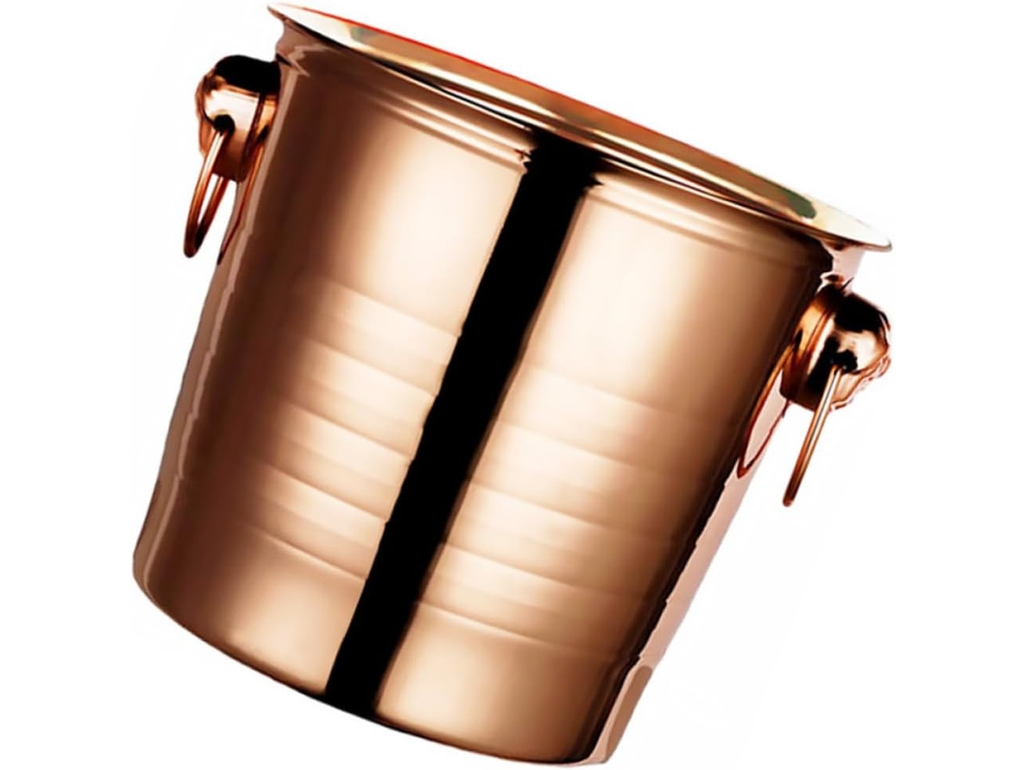 Balde De Gelo De Aço Inoxidável Espesso De 5 Litros, Cor Ouro Rosa, Balde Refrigerador Portátil Para Gokoco