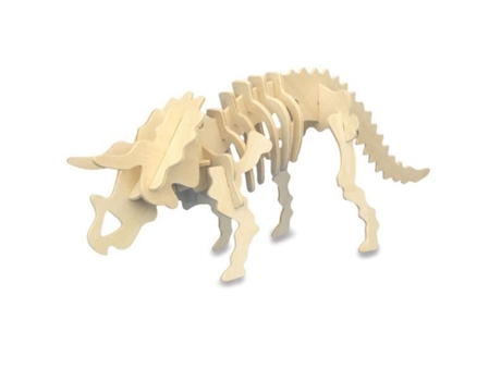 Kit de construção em madeira FSC - QUAY - Triceratops - Para montar você mesmo - Para crianças a partir de 5 anos