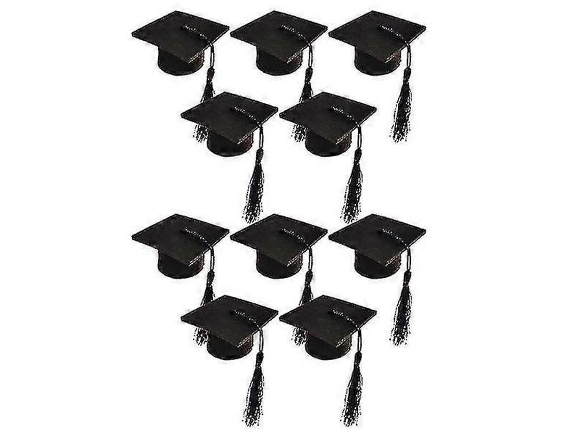 2026 10 Mini Tampas de Garrafa em Formato de Chapéu de Formatura com Borla, Material Não Tecido