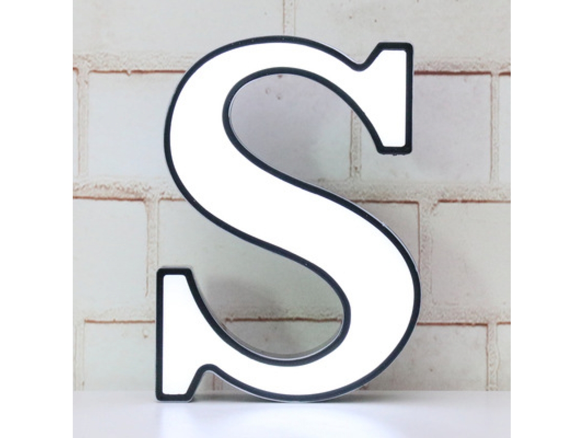 Letras Luminosas de Led, Kit Diy com 26 Letras para Decoração de Casamentos, Aniversários, Festas e Bares BRILVIBERA (letra S)