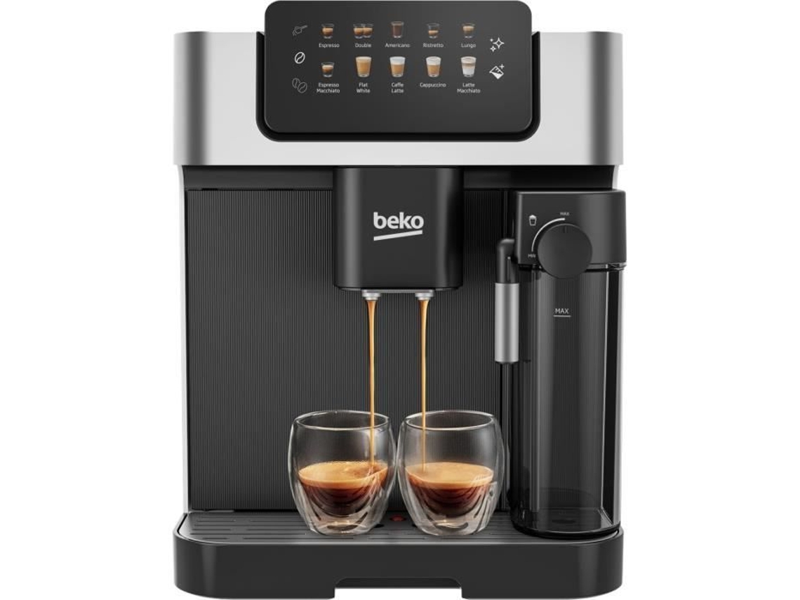 Máquina De Café Com Moedor Beko Ceg7304x 1350 W 19 Barras Tela Colorida Sensível Ao Toque