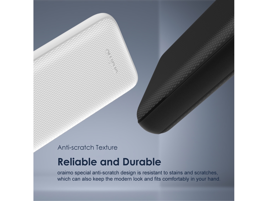 Aetheria oraimo Power Bank 20000mah Opb p205d Preto com Saída Dupla Usb e Tela de Potência